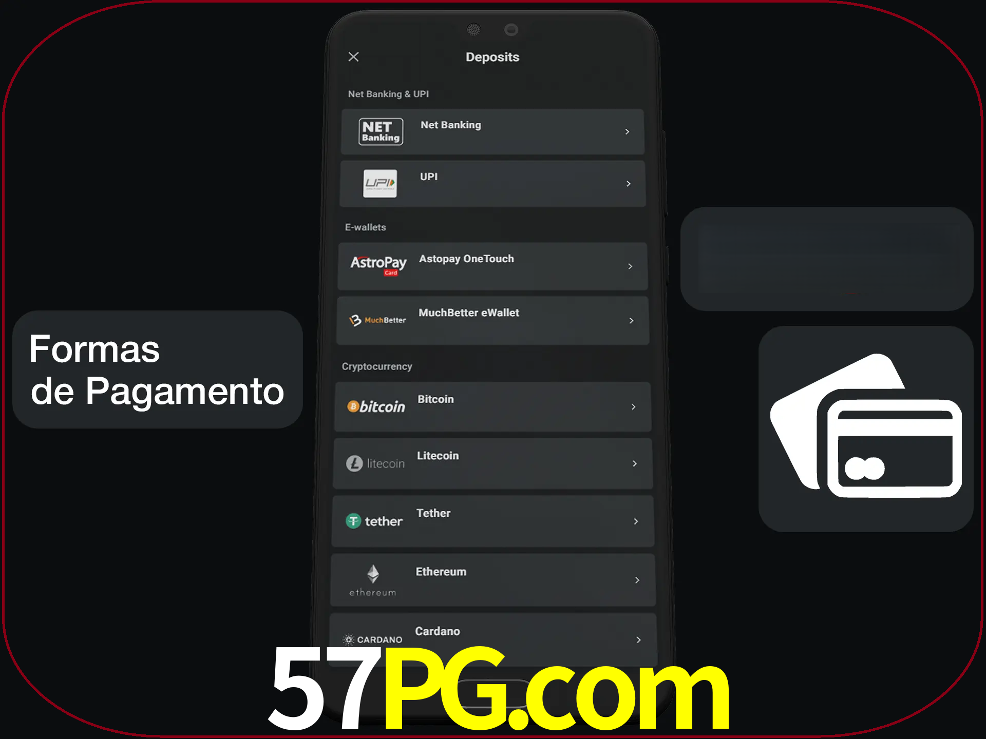 Escolha a forma de pagamento de sua preferência.