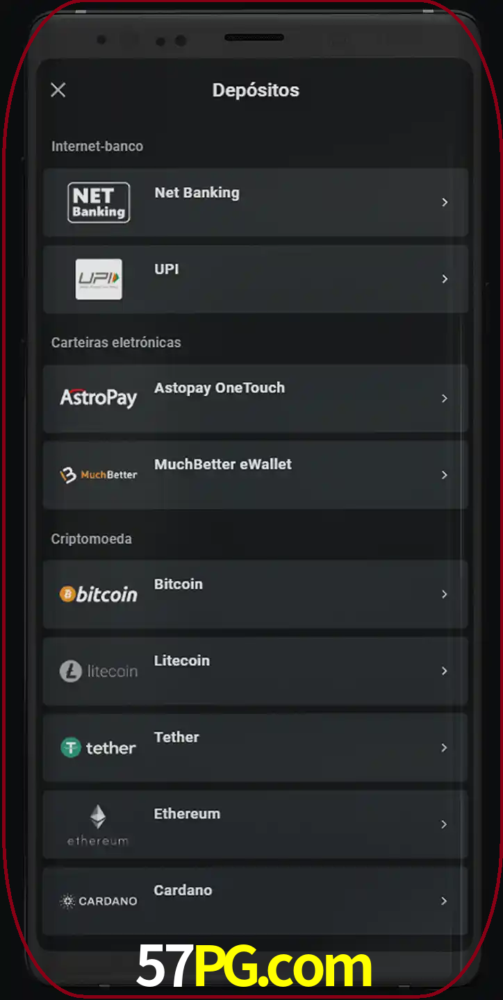 Você pode usar métodos alternativos de depósito.