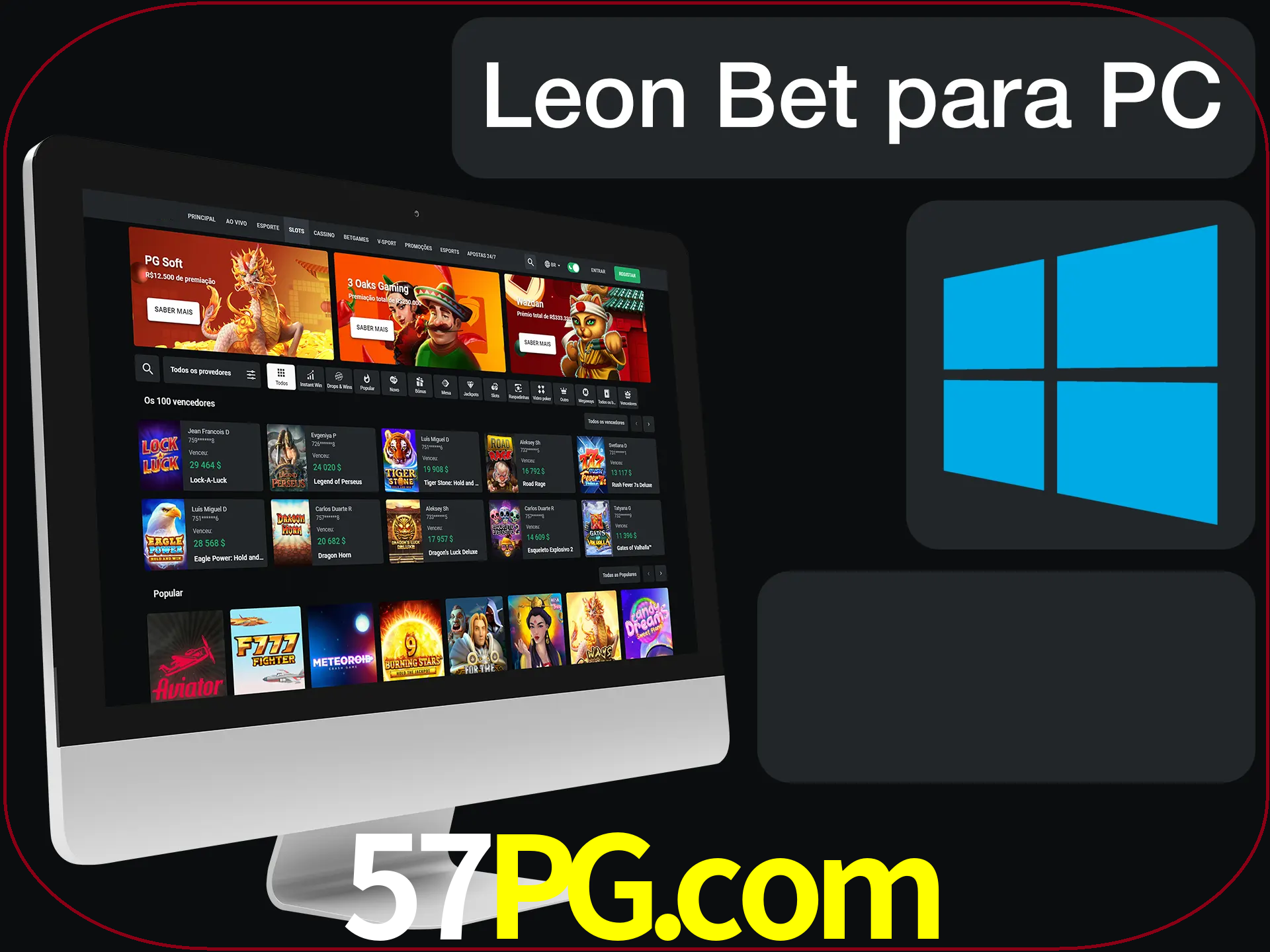 Aposte e jogue em nosso cassino usando o PC.