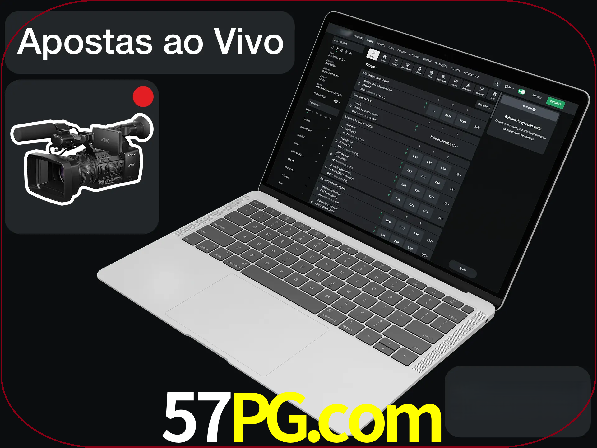 Aposte em formato ao vivo em nosso site.